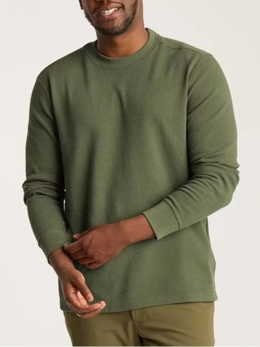 Bonobos 100% Cotton Olive Green Waffle Knit Shirt